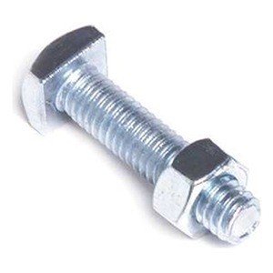 QC6000-010   Square Head Zinc Plated Steel Bolt and Nut 5/16"-18 X 1.25"  (Pack of 10)