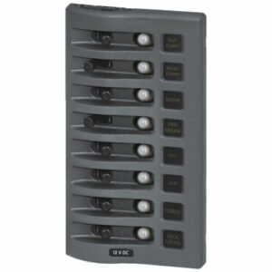 BS4378   WeatherDeck 12V DC Waterproof Circuit Breaker Panel - Gray 8 Positions
