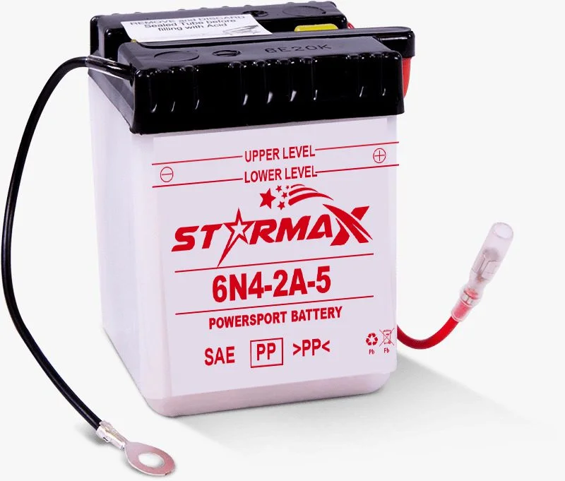 Starmax 6N4-2A-5 Coventional Flooded, Motorcycle Battery - 6 Volt 1 Starmax 6N4-2A-5 Coventional Flooded, Motorcycle Battery - 6 Volt