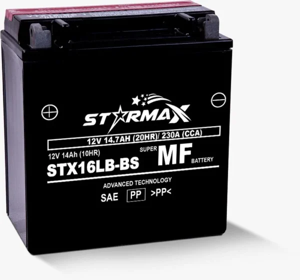 Starmax STX16LB-BS High Performance, Factory Activated, AGM Maintenance Free Battery