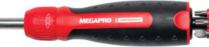 Megapro Tamperproof Ratcheting 13-In-1 Multi-Bit Screwdriver With 1/4" Shaft: Spanner, Hex-Pin, Torx-Pin