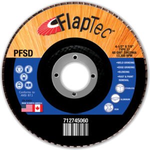 GEMTEX ABRASIVES  Gli-712945060 4.5" Flap 60G Zee Ty 29F 5/Box