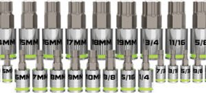 GRIPEDGE GPE-MH38S  38-Pc 1/4", 3/8", 1/2" Dr. Master Rpt Hex Bit Socket Set, 1.5Mm-19Mm & 1/16"-3/4"
