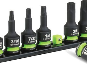 GRIPEDGE GPE-IHBS7S  7-Pc 3/8'' Dr Short Sae Impact Rpt Hex Driver Set, 5/32-7/16"