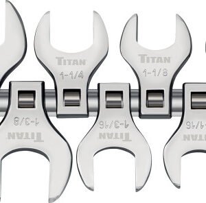 TITAN TOOLS Tit-17671 7-Pc 1/2" Drive Sae Jumbo Crowfoot Wrench Set, 1" - 1-3/8"