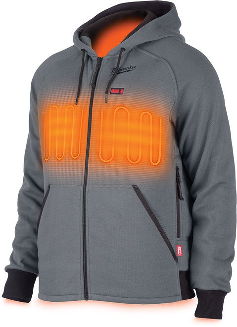 MILWAUKEE Mlw-306G-20L (Large) Gray Heated Hoodie With Battery Holder Only 1 MILWAUKEE Mlw-306G-20L (Large) Gray Heated Hoodie With Battery Holder Only