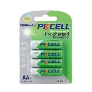 PKCELL NI-MH RTU AA2600-4B 1.2V Ni-MH RTU rechargeable battery AA 2600mAh, 4pcs/card144cards/carton