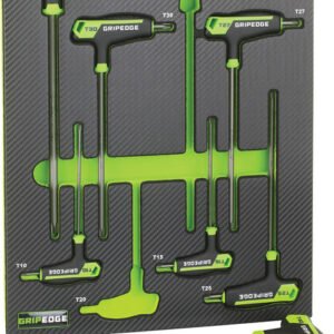 GRIPEDGE GPE-PHS9S  9-Pc Rpt Sae Hex T-Handle Set (Long), 5/16-3/8"
