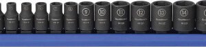 GEARWRENCH GWR-84907  14-Pc 1/4" Drive 6 Point Standard Metric Impact Socket Set