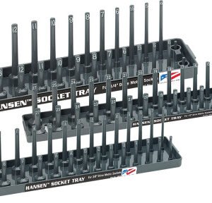 HANSON GLOBAL  Han-9302 3 Pc. Metric Socket Tray Set - Grey
