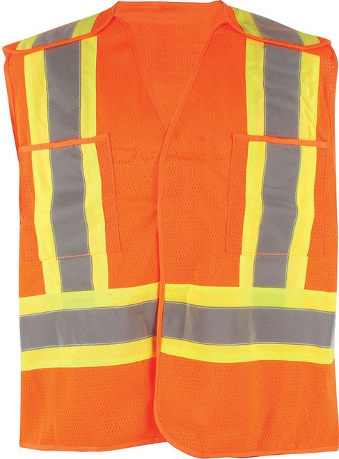 PIP DYNAMIC Pip-Tsv2Og18Sm Csa Appr. Polyest. Traffic Vest, Hi-Vis Orange, 4" Wide 360° Hrz. Stripes, 2 Vrt. Stripes, X In Back – S/M 1 PIP DYNAMIC Pip-Tsv2Og18Sm Csa Appr. Polyest. Traffic Vest, Hi-Vis Orange, 4" Wide 360° Hrz. Stripes, 2 Vrt. Stripes, X In Back – S/M