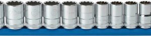 GEARWRENCH GWR-80710D  Set Socket Standard Metric 1/2" Dr 12Pt 13Pc