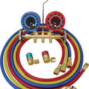 ATD ATD-3693  R134A Economy Manifold Gauge Set, R134A Gauges, (3) 60" Hoses, Snap Couplers, Gauge Guards