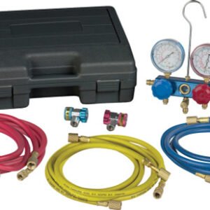 Robinair  R12 & R134A Aluminum Manifold Set, 60" R134A & R12 Hose Set, 90° Manual Couplers