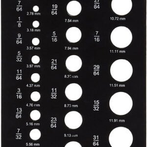 IRWIN IRW-12092  Steel Drill Bit Gauge, 1/16" – 1/2", 29 Holes