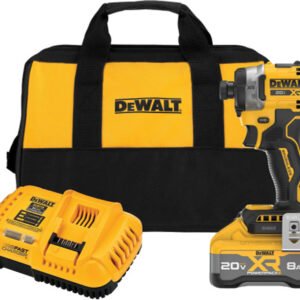 Dewalt 20V Max* Xr® Brushless 3-Speed High Torque 1/4" Impact Driver Kit, 2500 In-Lbs, (1) Xr Powerpack™ 8Ah Battery, (1) Charger