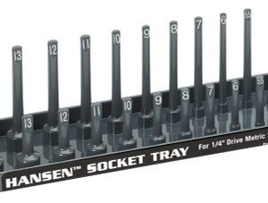 HANSON GLOBAL  Han-1402 1/4" Drive Metric Regular & Deep Socket Holder - Grey