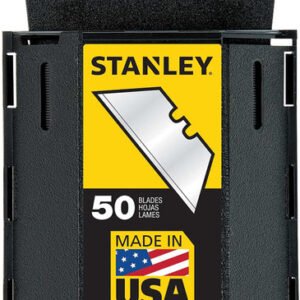 STANLEY BLACK  & Decker Stn-11-921L 2.4" (62Mm) Long Heavy-Duty Steel Blades With Dispenser For General-Purpose Cutting (50 Blades), Compatible With Most Standard Utility Knives
