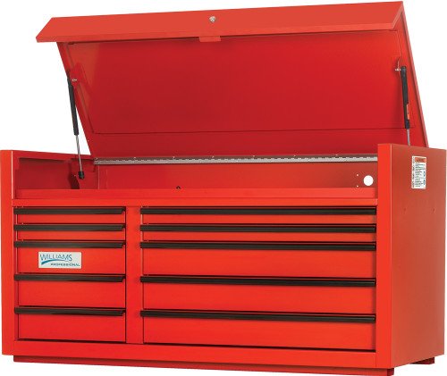 WILLIAMS WLM-JHWW55TC10 55" 10-Drawer Professional Series Top Chest, Red 1 WILLIAMS WLM-JHWW55TC10 55" 10-Drawer Professional Series Top Chest, Red