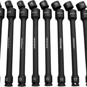 ASTRO PNEUMATICS  Ast-78354 10-Pc 3/8" Dr. 9" Metric Pinless Universal Torque-Saver Impact Extension Socket Set, 10Mm-19Mm