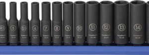 GEARWRENCH GWR-84909  14-Pc 1/4" Drive 6 Point Deep Metric Impact Socket Set