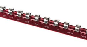 TITAN TOOLS  Tit-32097 14-Slot Red Magnetic Socket Rail, 1/2" Drive, 3/8" - 1-1/4"