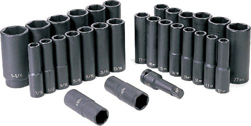 GREY PNEUMATIC Gry-1512Dm 1/2" Drive 30 Piece Sae & Metric Deep Set 1 GREY PNEUMATIC Gry-1512Dm 1/2" Drive 30 Piece Sae & Metric Deep Set