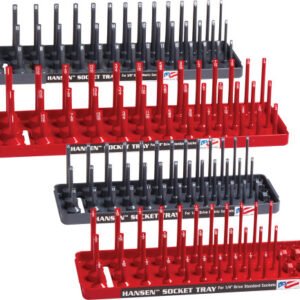 HANSON GLOBAL  Han-92003 4 Pack 3 Row Socket Holders - Red & Grey