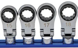 VIM TOOLS Vim-Nora150Xl 6-Pc 12 Pt. Nano Flex Offset Ratcheting Attachment Set – 3/8" Dr. (14, 15, 16, 17, 18, 19Mm)