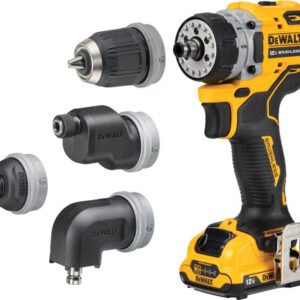 DEWALT DEW-DCD703F1  12V Max Brushless Multi-Head Drill/Driver, 3/8" Chuck, 4 Interchangeable Head Attachments