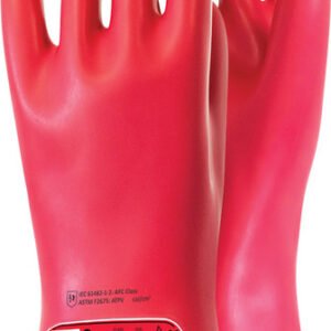 CATU 14" (36Cm) Long, Size 08 (M), Class 0, Red Insulating Gloves With Rolled Cuff, Max. Operating Voltage 1000Vac/1500Vdc