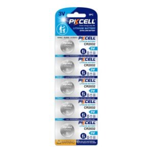 PKCELL CR2032-5B 3.0V Lithium button cell CR- 5pcs/card 600cards/carton (CR2032)
