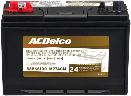 ACDelco ACDM27AGM Group 27 Battery – 24 Month Warranty Marine AGM, CCA 750 1 88866100 Primary 88689.1726871051.jpg