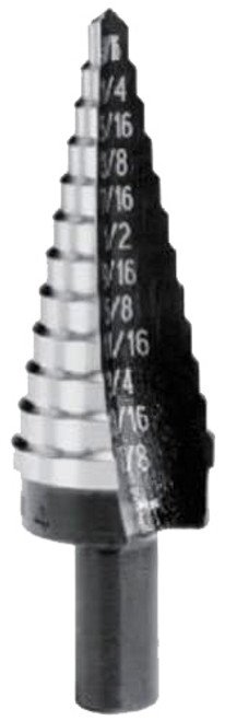 IRWIN IRW-10235 #5 step drill bit, 1/4" – 1-3/8" (1/8" steps), 10 holes, 7/16" hex shank 1 f8feaabe 77a2 41d1 b61e babcdad2ee94 IRW 10235 67258.1759328277.jpg