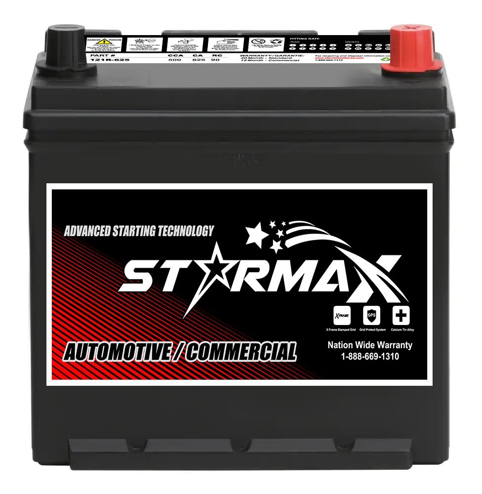 Starmax Premium Group 121R - 625CA, 500CCA, 90RC Automotive Starting Battery, 12 Volt - Top Terminal 1 BCI Group Size 121R Battery 500CCA 2.jpg