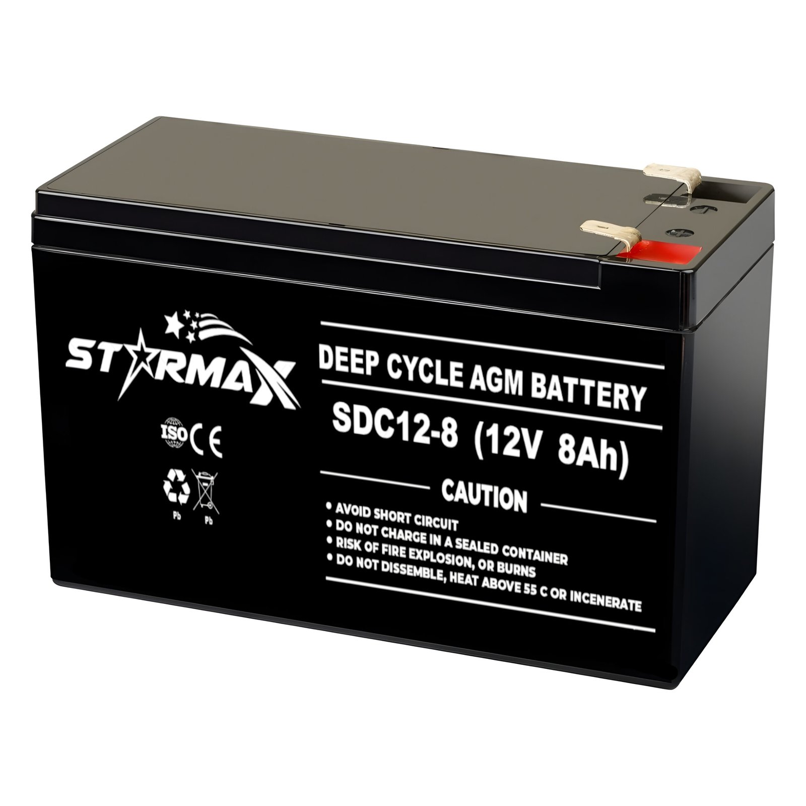 Starmax SDC12-8 12V 8Ah VRLA AGM Deep Cycle Battery 1 SDC12 8 (12V 8AH)