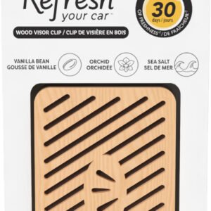 Refresh Your Car Visor Clip Air Freshener, Vanilla Shore Scent, 62 Series Car Fragrance