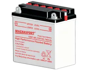 Magnasport 12N7-3B Conventional Flooded Motorcycle Battery – 12 Volt