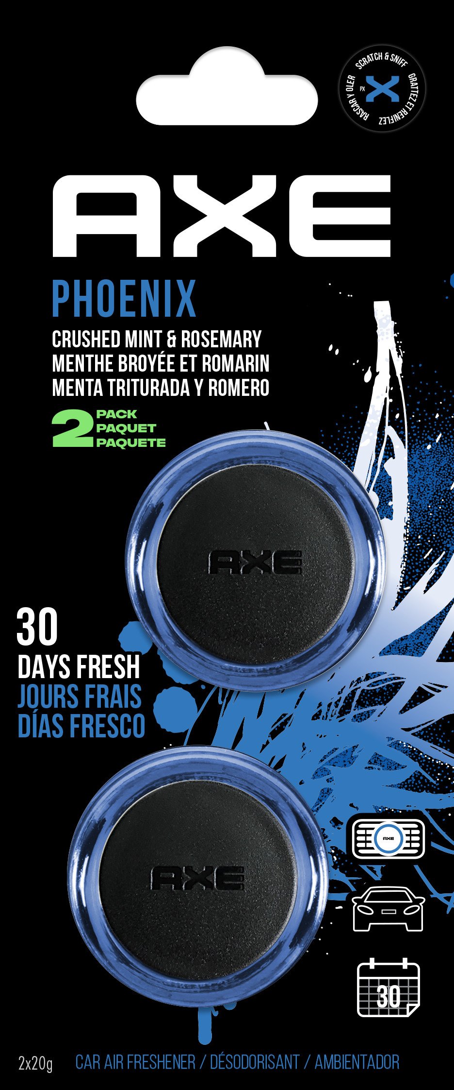 AXE Mini Vent Clip Car Air Freshener (Phoenix Scent, 2 Pack) 1 AXE Mini Vent Clip Car Air Freshener (Phoenix Scent, 2 Pack)