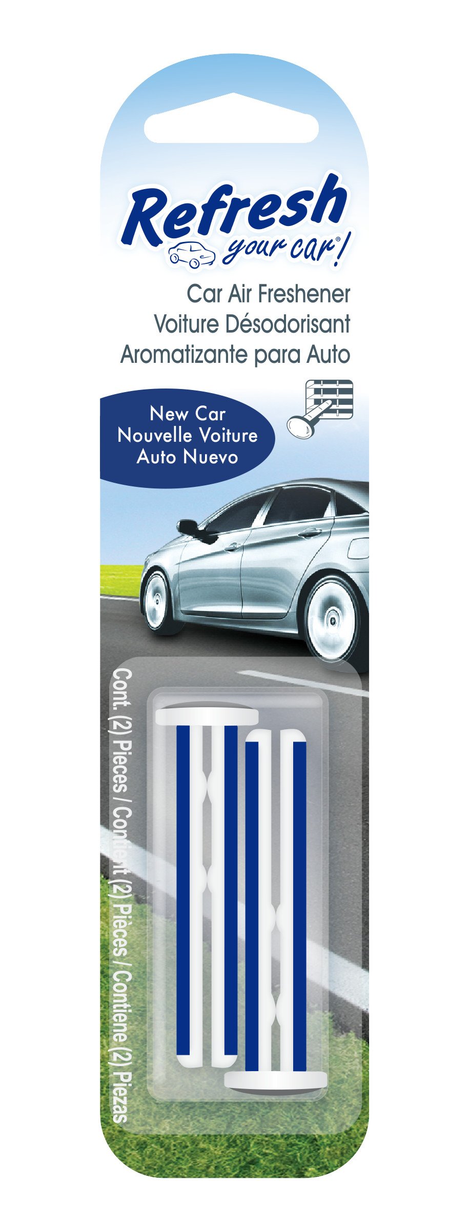 Refresh Your Car Air Freshener Vent Sticks, New Car Scent, 2 Pack 1 Refresh Your Car Air Freshener Vent Sticks, New Car Scent, 2 Pack