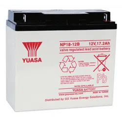 Yuasa NP18-12B 12V 17.2Ah @ 20Hr Rate M5 Nut/Bolt Terminals ABS Case Yuasa VRLA Battery
