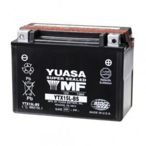 Yuasa YTX15L-BS Powersports Battery - AGM 12V 13Ah 230CCA (Acid Pack Included)