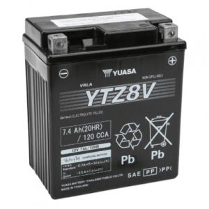 Yuasa YTZ8V Powersports Battery - Factory Activated AGM 12V 7.4Ah