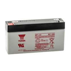 Yuasa NP1.2-6 6V 1.2Ah @ 20Hr Rate .187 FastOn Terminals ABS Case Yuasa VRLA Battery