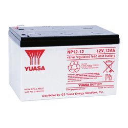 Yuasa NP12-12T 12V 12Ah SLA VRLA Battery - F2 (0.250) FastOn Terminals