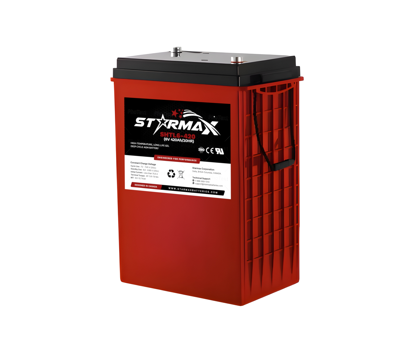 Starmax SHTL6-420 6V 420Ah High-Temperature GEL Deep Cycle AGM Battery