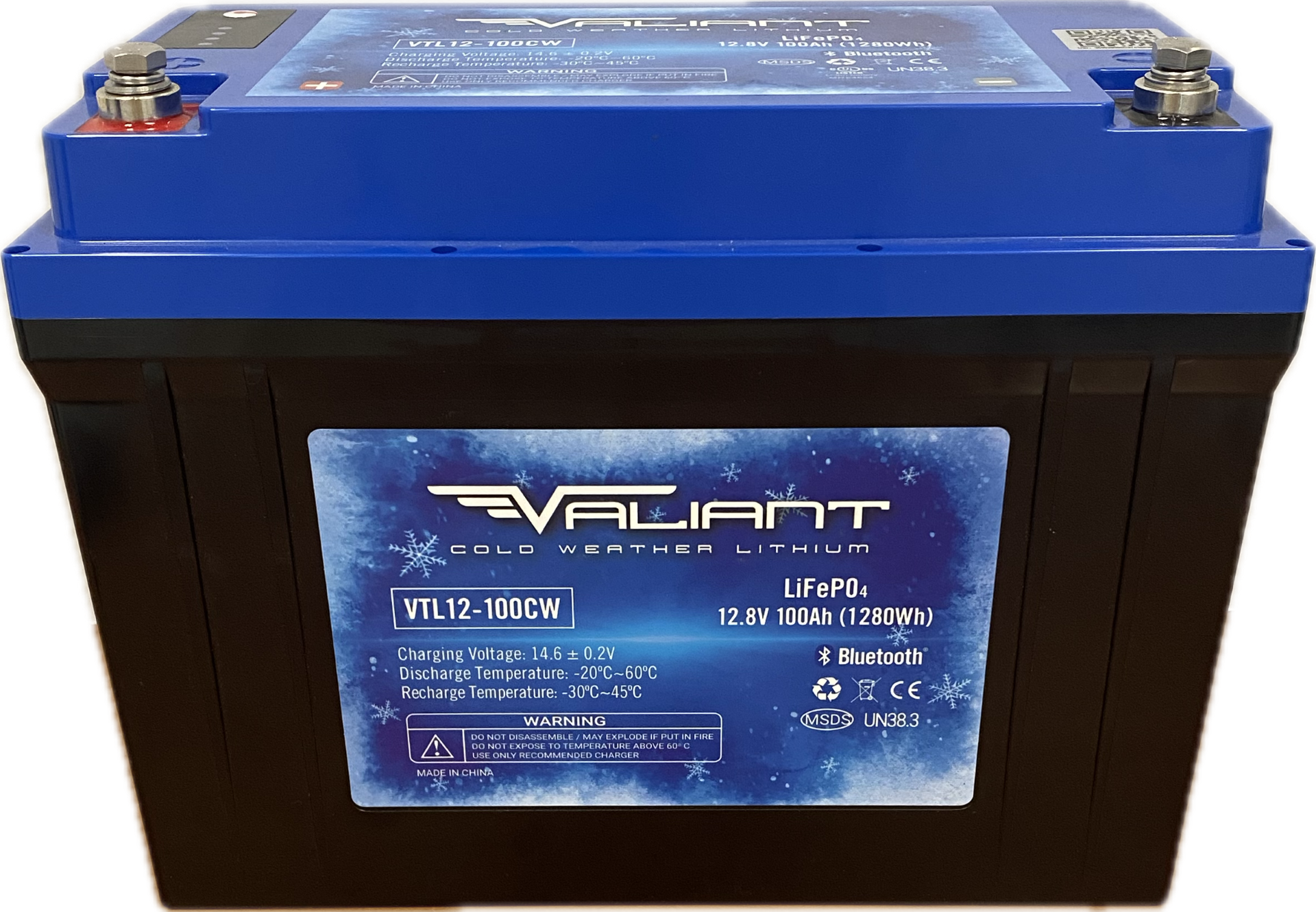 Valiant VTL12-100CW 12V 100Ah Cold Weather LiFePO₄ Deep Cycle Lithium Battery