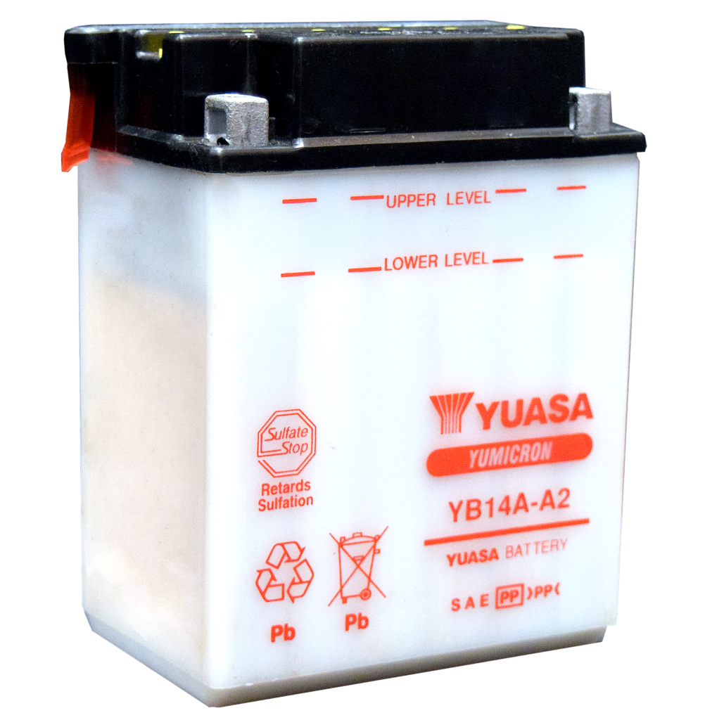 Yuasa YB14A‐A2 Conventional/Flooded Powersport Battery (Acid sold separately)